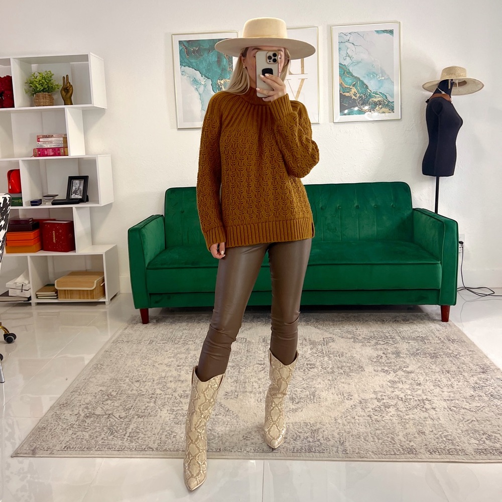 Brown Cable Knit Sweater